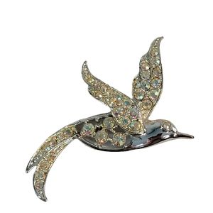 Sarah Coventry Bird Of Paradise Brooch Aurora Borealis Pin Vintage Jewelry